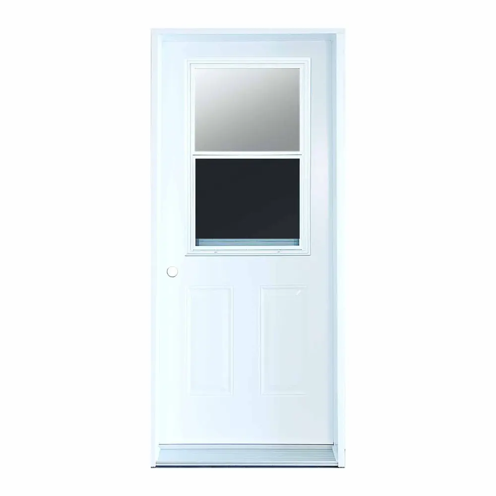 White Steel Door B03 Hung Window and Right Inward Opening, 32'' x 80"