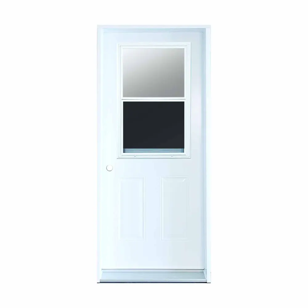 White Steel Door B03 Hung Window and Right Inward Opening, 36'' x 80"