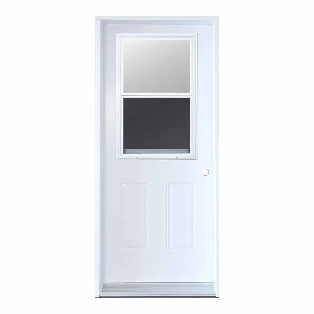 White Steel Door B03 Hung Window and Left Inward Opening, 36'' x 80"