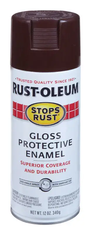 Rust-Oleum Stops Rust Gloss Kona Brown Spray Paint 12 oz Pack 6 Metal Surfaces