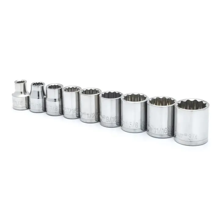 Apex Tool Group 9 Pc. 3/8" Drive 12 Point Standard SAE Socket Set Professional