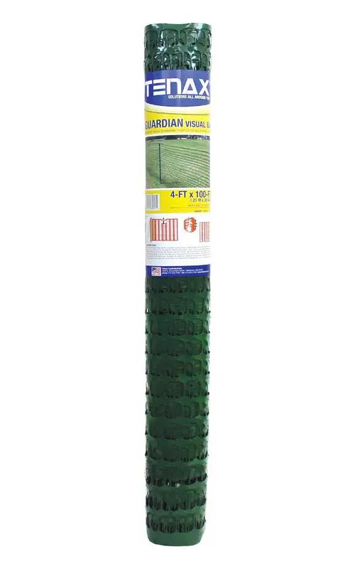 Tenax 5A030001 Polyethylene Safety Fence 4 Feet High x 100 Feet Long Construction Barrier