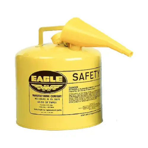 Eagle UI-50-FSY Type I Safety Can F-15 Funnel 5 Gal Yellow