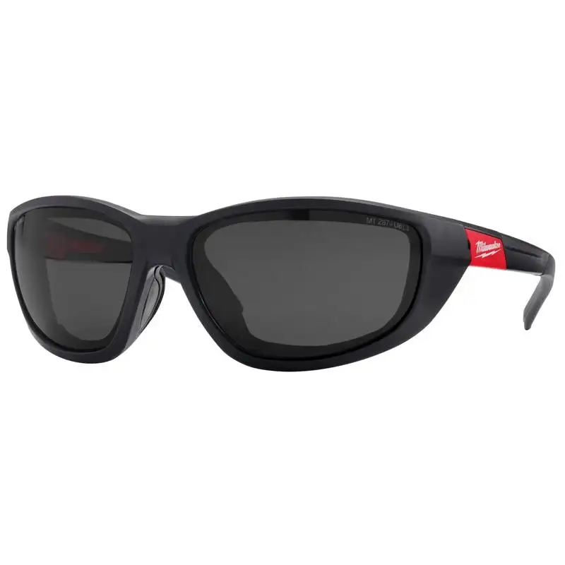 Milwaukee Anti-Fog Polarized Performance Safety Glasses Gasket Tinted Lens Black/Red Frame