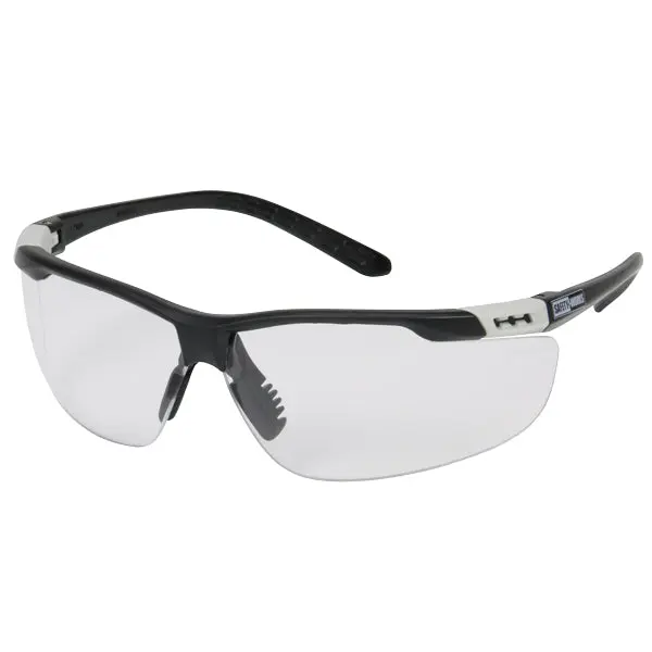 SAFETY WORKS Semi-Rimless Safety Glasses Adjustable Frame Clear Lens
