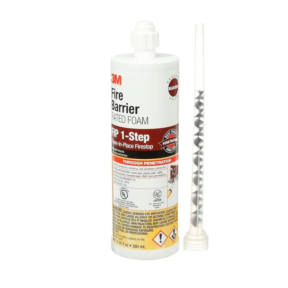 3M™ Fire Barrier Rated Foam FIP 1-Step, Maroon, 12.85 fl oz Cartridge