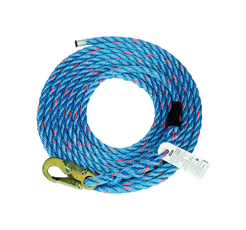 Safety Works 50 ft. Polyester/Steel Rope Snap Hook Blue
