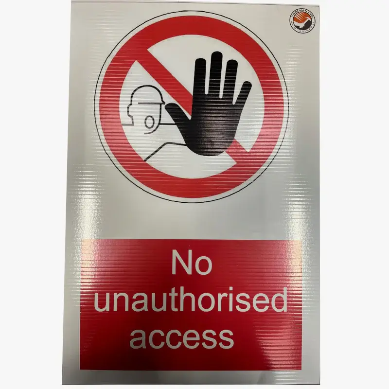 Construction Site Sign No Unauthorised Access Notice Mounting Hardware