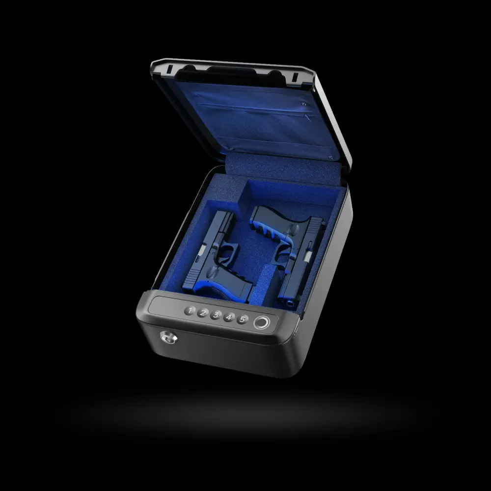 ONNAIS Alloy Se Gun Safe Portable Secure Box 4-Way Access & MODERN USB Charge