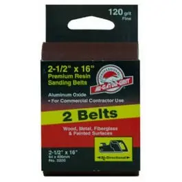 2-Pack 2.5 x 16-Inch 120-Grit Bi-Directional Sanding Belts Belt Sanders Gator