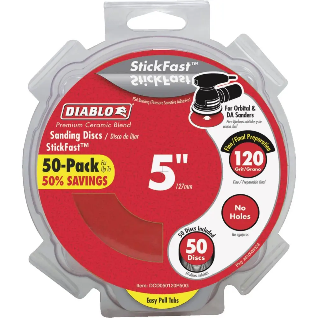 Diablo StickFast 5 . 120 Grit Sanding Disc 50-Pack Medium Sanding