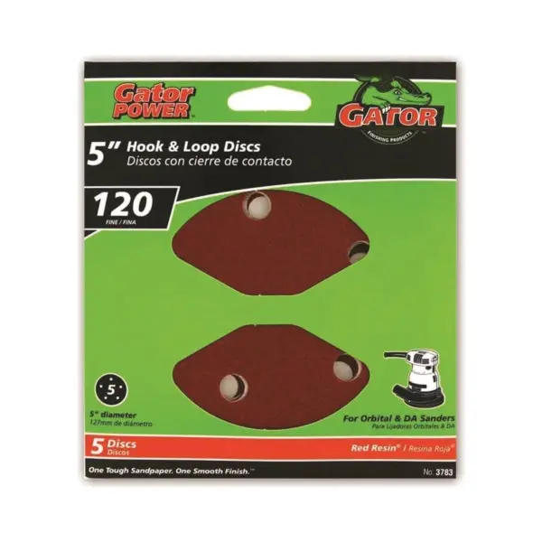 Gator Red Resin Fiber Discs 120 Grit Metal and Wood Sanding