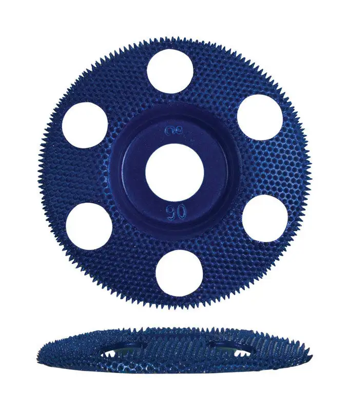 King Arthur's Tools Holey Galahad 4 Inch 90 Grit Tungsten Carbide Bolt-On Sanding Disc