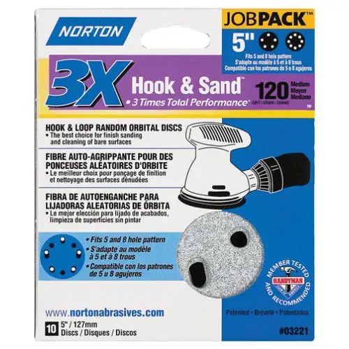 Norton 04035 Hook and Loop Sanding Discs 5 Inch 120 Grit