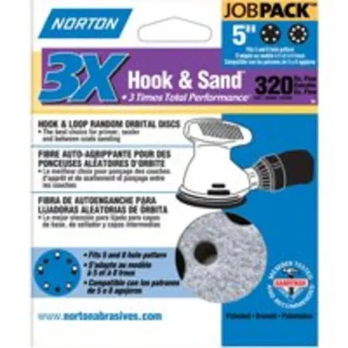 Norton 07660704041 Hook & Loop Sanding Disc P320 Grit Wood Metal Finishing