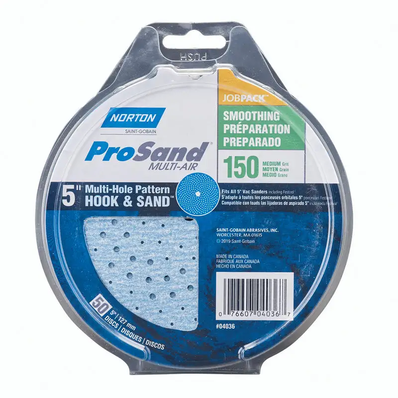 Norton ProSand 5 . Ceramic Alumina Hook and Loop A975 Sanding Disc 150 Grit Fine 50 pk