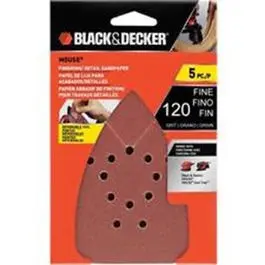 5-Pack 120-Grit Mouse Sander Sheets Detail Sanding Black u0026 Decker