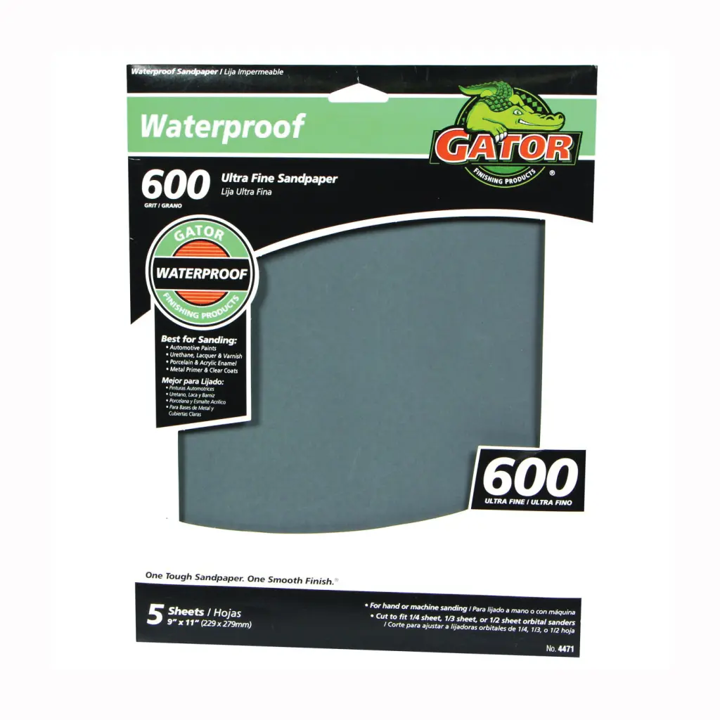 Gator Waterproof Sanding Sheets 600 Grit Fine Finishing