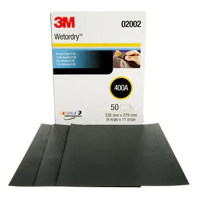 3M Wetordry Abrasive Sheet 400 Grit 9 x 11-Inch 50 Sheets per Carton