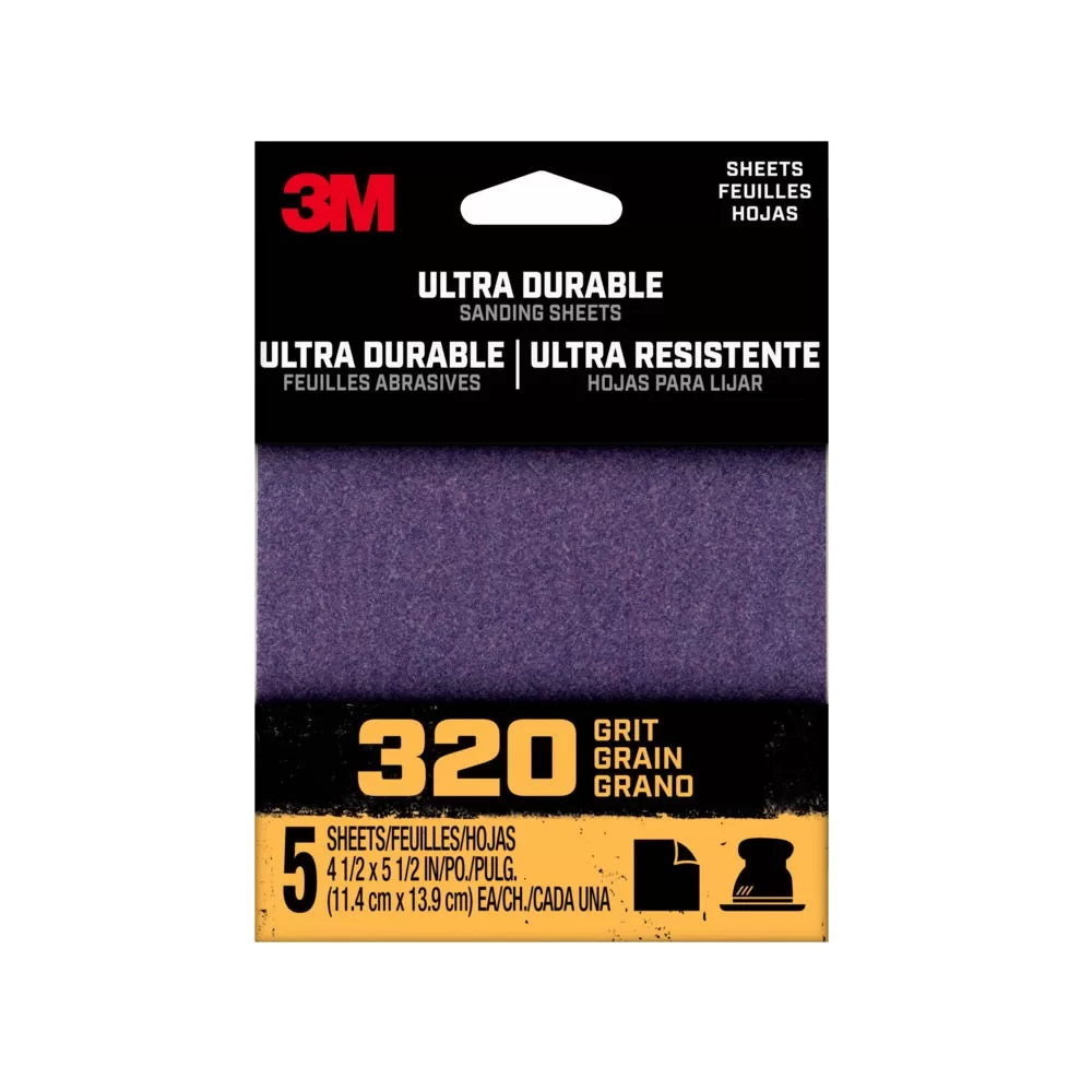 3M 27365 Orange Clip-On Sandpaper Sheet 320 Grit Smooth Finishing