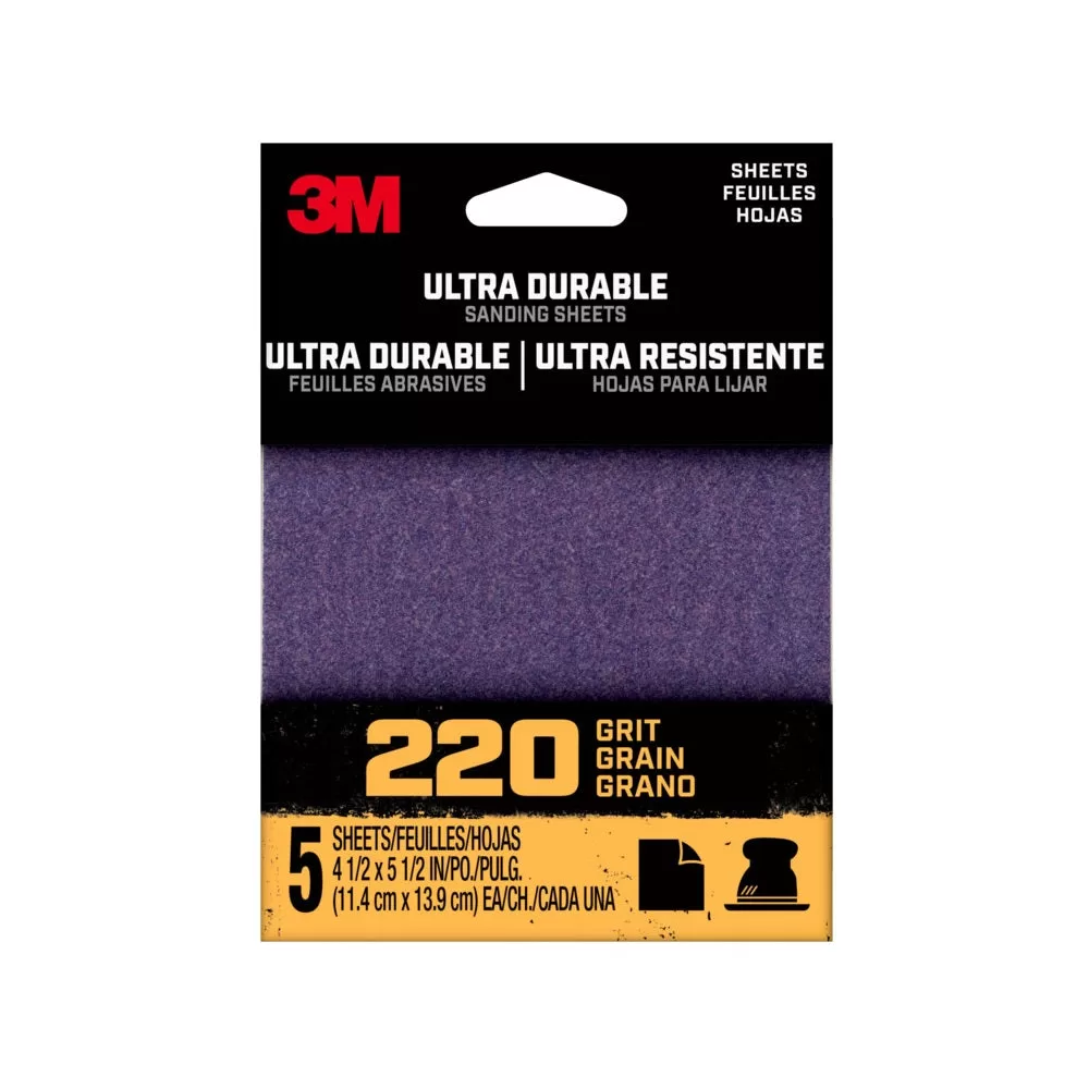 3M 27366 Orange Clip-On Sandpaper 3 inch X 3 inch Fine Grit