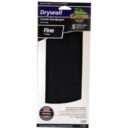 Drywall Paper Fine 100 Grit 4.25x11.25-Inch 5-Pack Smooth Finishing Gator Grit