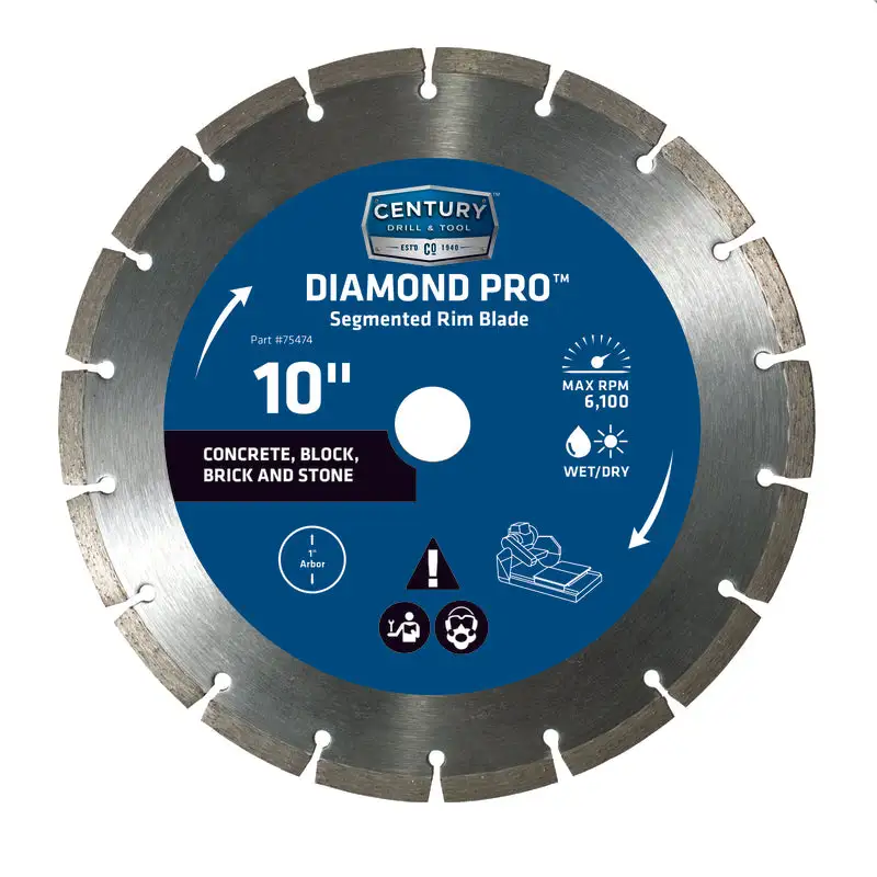 Century Drill & Tool 10 . Diamond Segmented Rim Saw Blade Tile
