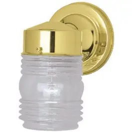 75-Watt Polished Brass Jelly Jar Wall Fixture Vintage Style Lighting Westinghouse