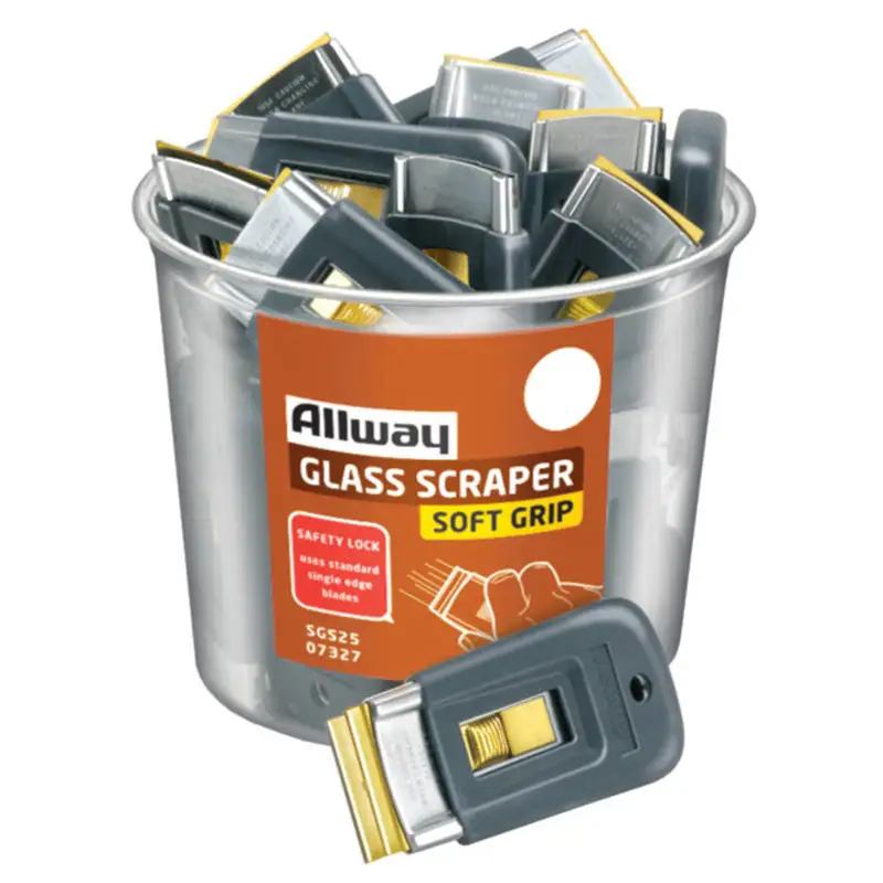 Allway Soft Grip 1.5 Inch Steel Retractable Glass Scraper Pack 25