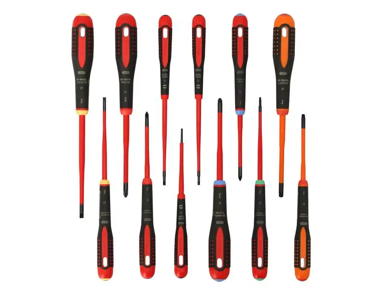 Bahco BE-9878SL ERGO Lean VDE Insulated Screwdriver Set, 12 Piece