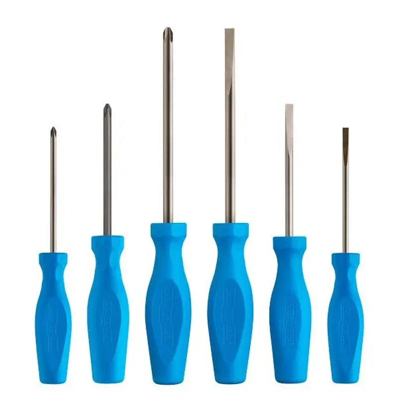 Channellock SD-6H Screwdriver Set, 6-Piece, Steel, Shiny, Specifications: Blue Handle