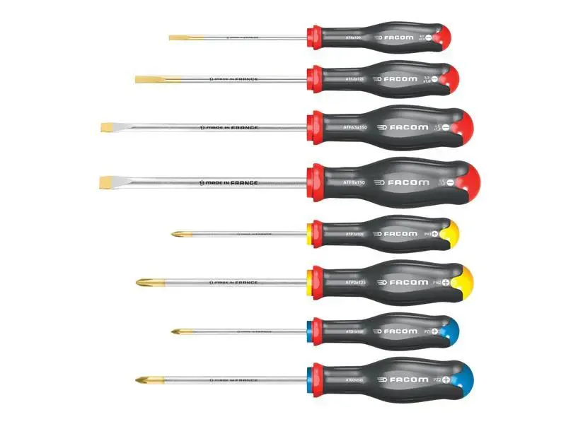 Facom Protwist Screwdriver Adjust, 8 Piece SL/PH/PZ