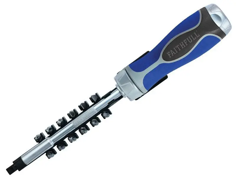 Faithfull Ratchet Screwdriver Adjust, 13 Piece