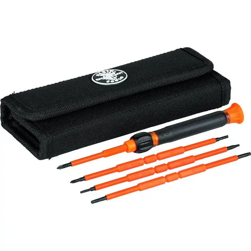 Klein Tools 32584INSR 8--1 Screwdriver Adjust, #0, #00, 1/8 , 3/32 , T7H, T8H, T10H, T15H Drive, 6-3/4 OAL