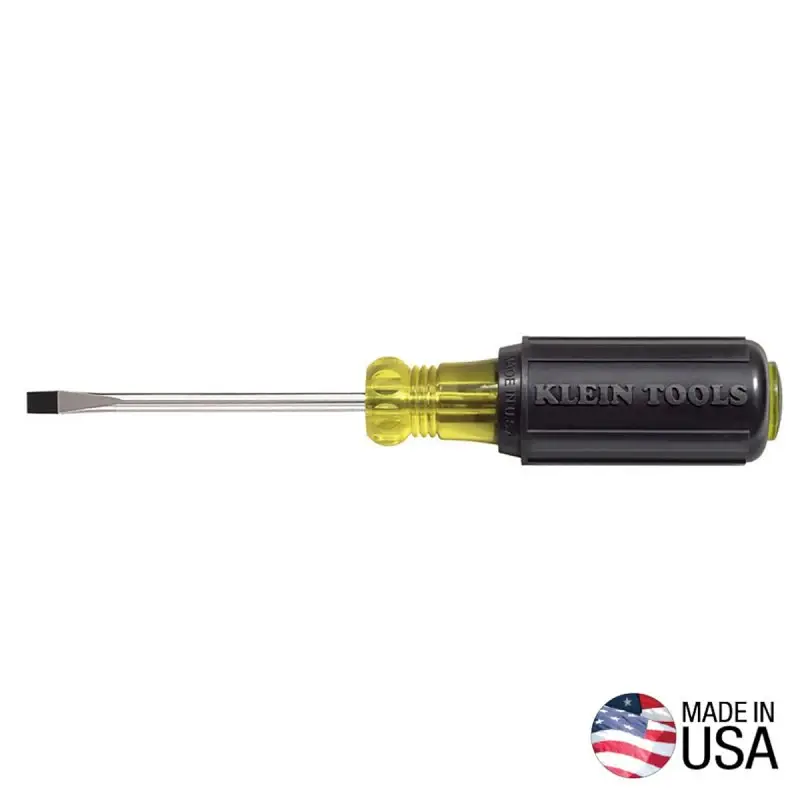 Klein Tools 601-3 Screwdriver, 3/16 Drive, Cabinet Drive, 6-3/4 OAL, 3 L Shank, Tpr Handle
