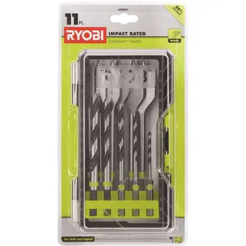 Ryobi 11 Piece Impact Rated Wood Drilling Set- Damaged Box