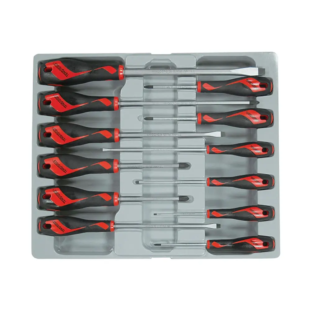 Teng Tools MD912N Flat,PH,PZ Screwdriver Place (12 Pieces)