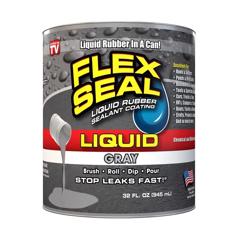Flex Seal Satin Gray Liquid Rubber Sealant Coating 1 Quart Pack 6
