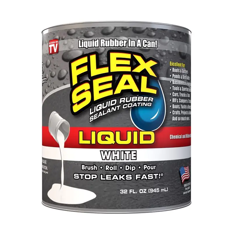 Flex Seal Satin White Liquid Rubber Sealant Coating 1 Quart Pack 6
