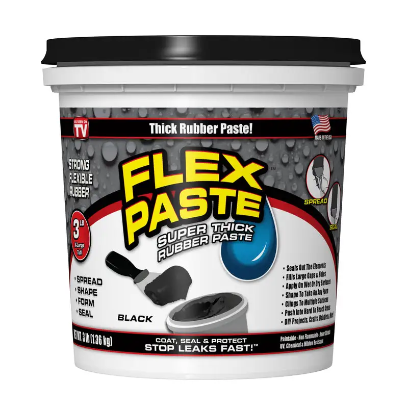 Flex Seal Family Products Flex Paste Black Rubberized Paste 3 lb Waterproof Sealant