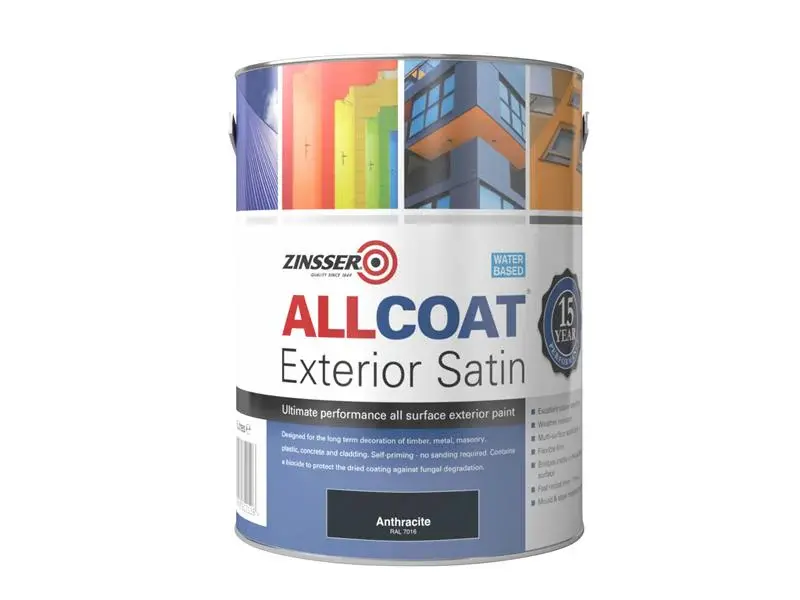 Zinsser AllCoat Exterior Anthracite 1 litre - Water-Based Formula
