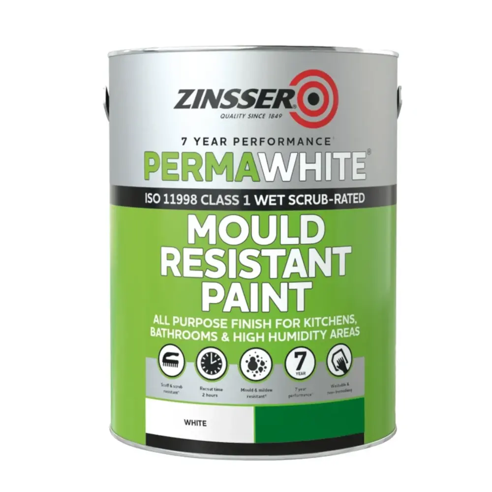 Zinsser Perma-White Interior Paint Satin 1 Litre | Interior/Exterior Use
