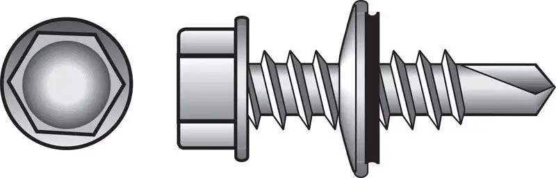 HILLMAN No. 12-14 X 2 Hex Washer Head Self-Drilling Screws 100 Pack