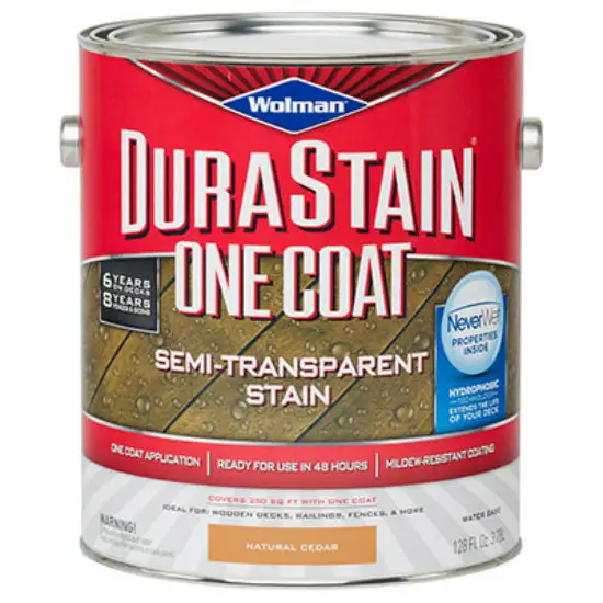 Wolman 288078 DuraStain One Coat Semi-Transparent Stain 1-Gallon Natural Cedar