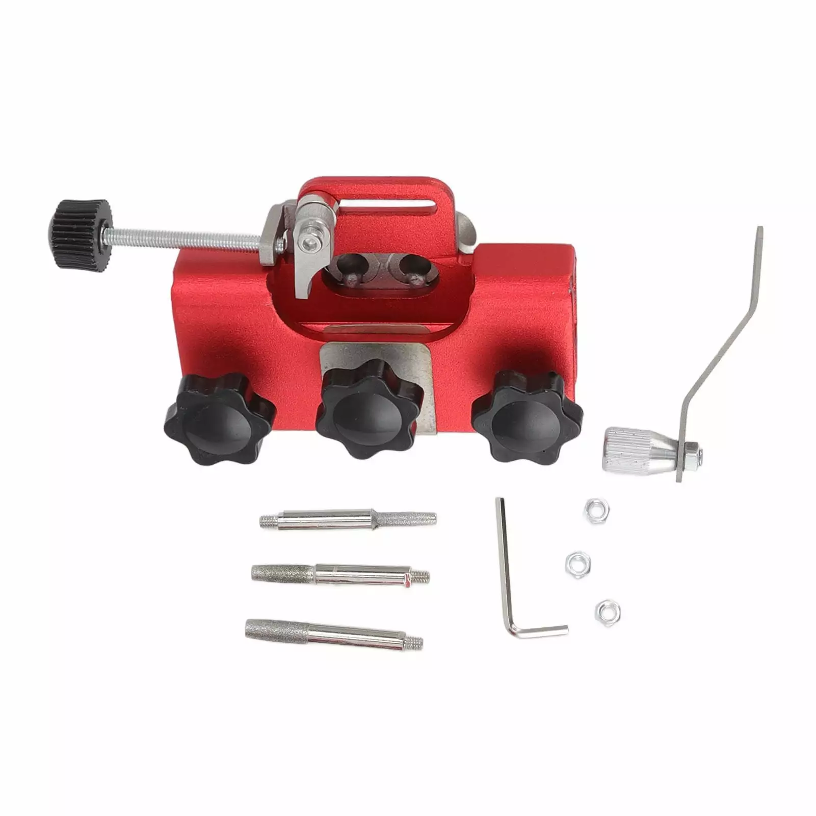 Flash Sale Chainsaw Sharpener Travel-friendly Featherweight Hand Crank Chain Sharpening Jig Electric Saws Red HRHousruse