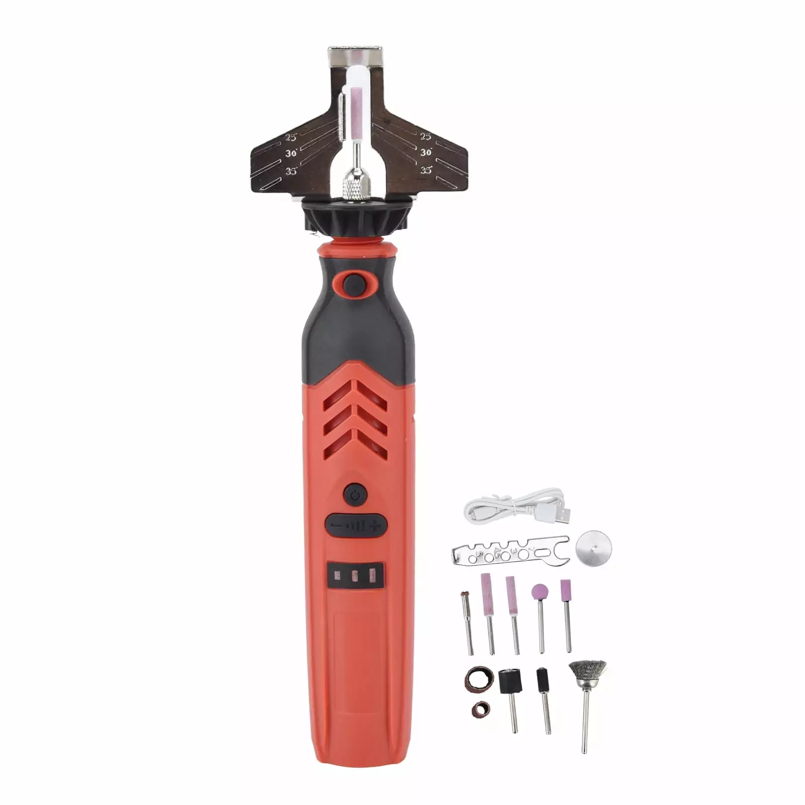 Flash Sale DC3.6V Cordless Saw Sharpener Kit Handheld Chainsaw Sharpening Kit Red Chain Saw Sharpen Tool Set HRHousruse