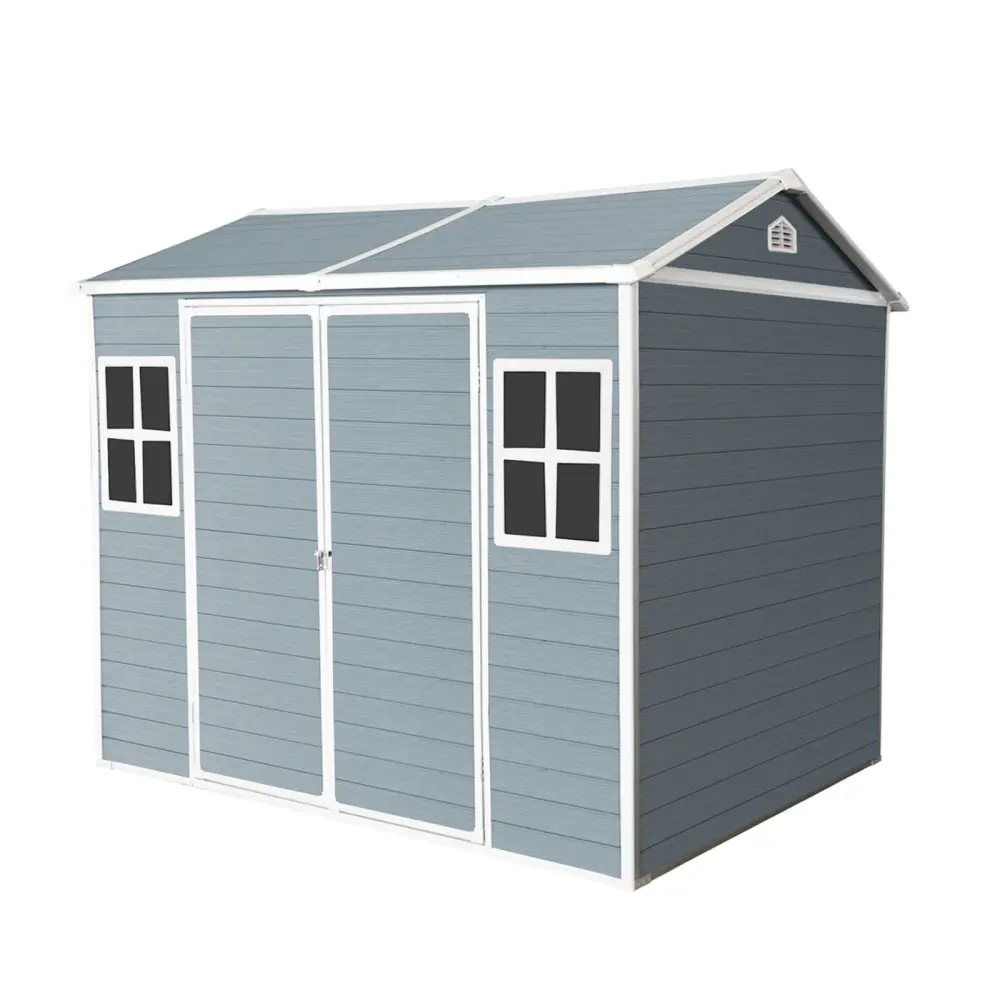 Resin Outdoor Storage Shed Splash-proof Shed Floor & Two Windows & Lockable Door, Tool Shed Garden, Patio, Backyard Compat...