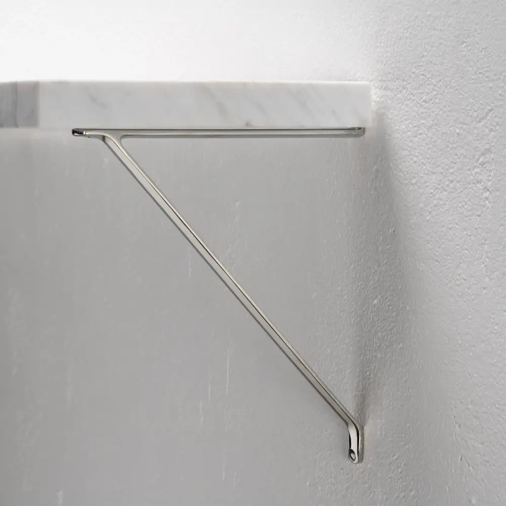 Brixton Shelf Bracket 200mm - Glossy Nickel
