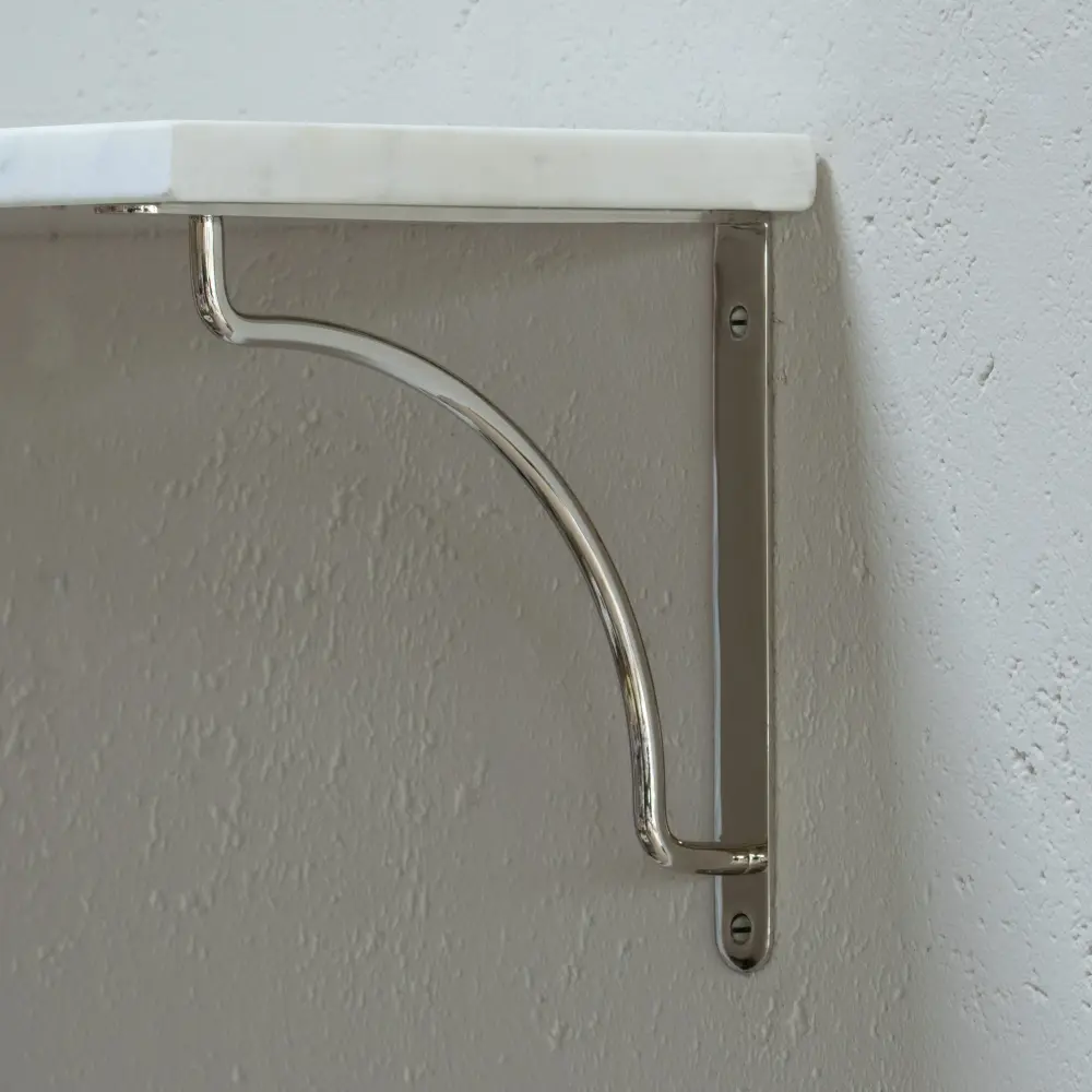 Kilburn Shelf Bracket 200mm - Smooth Nickel