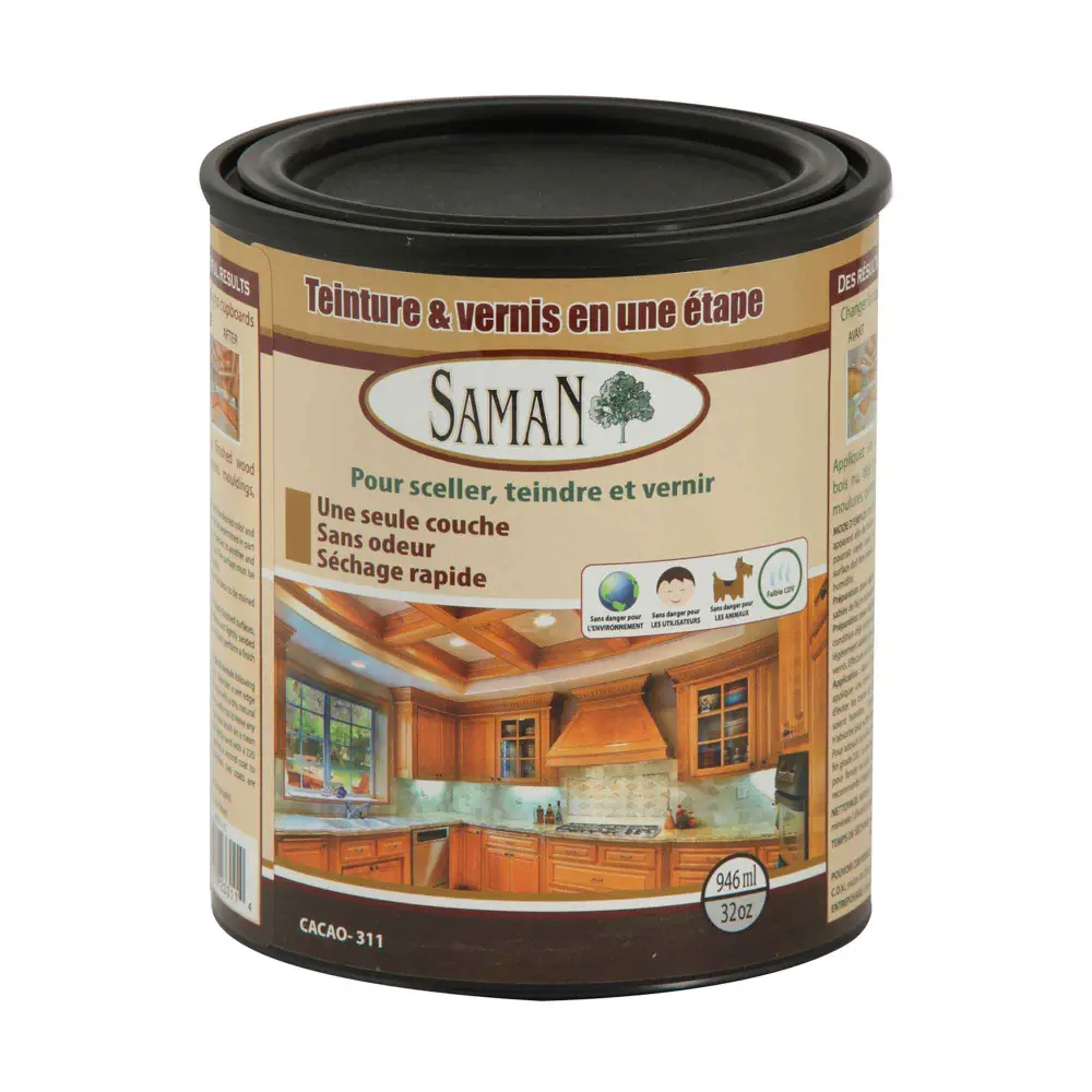 Cocoa One Step Wood Stain and Varnish, 946 ml